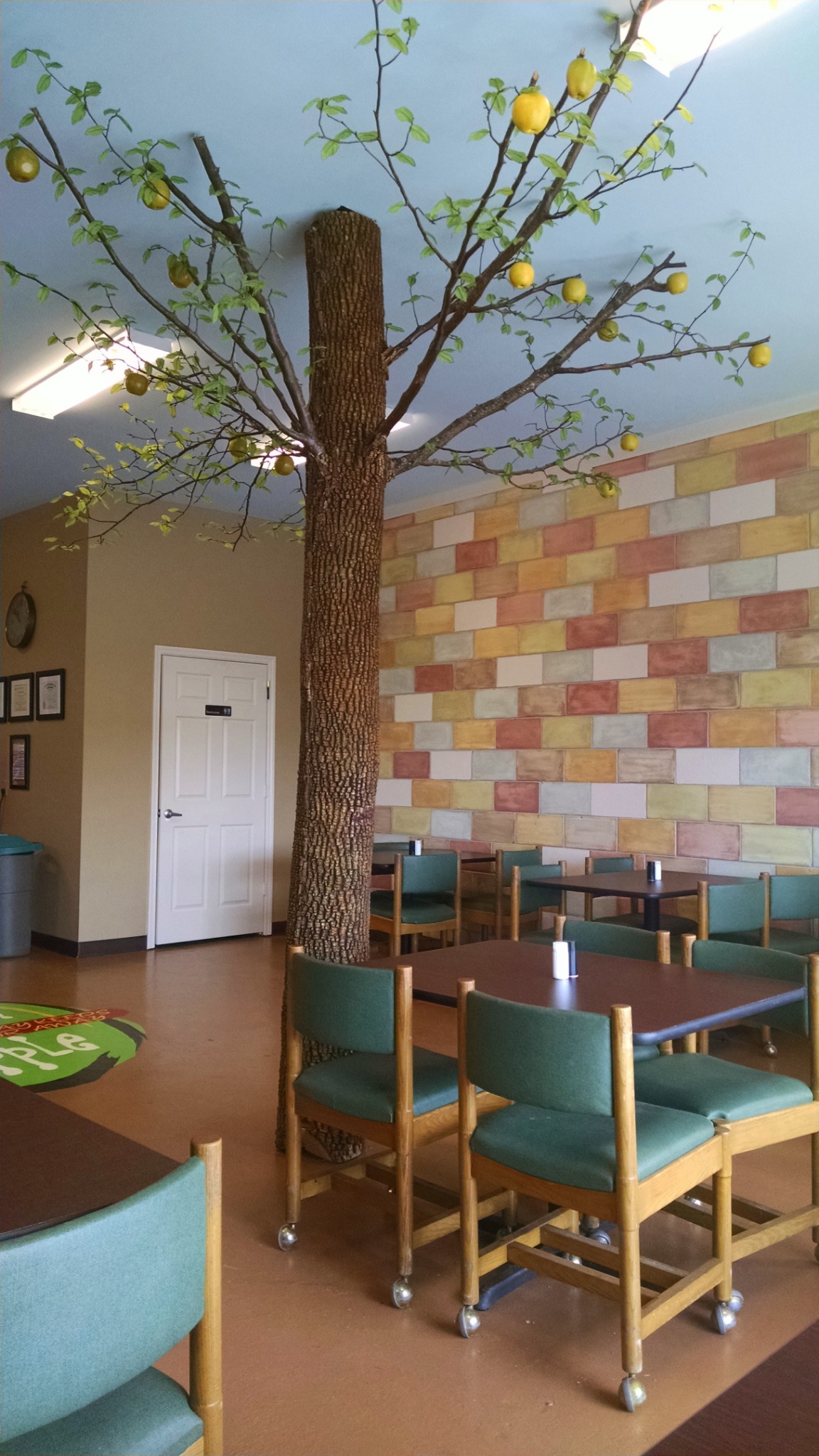 Dining room and apple tree