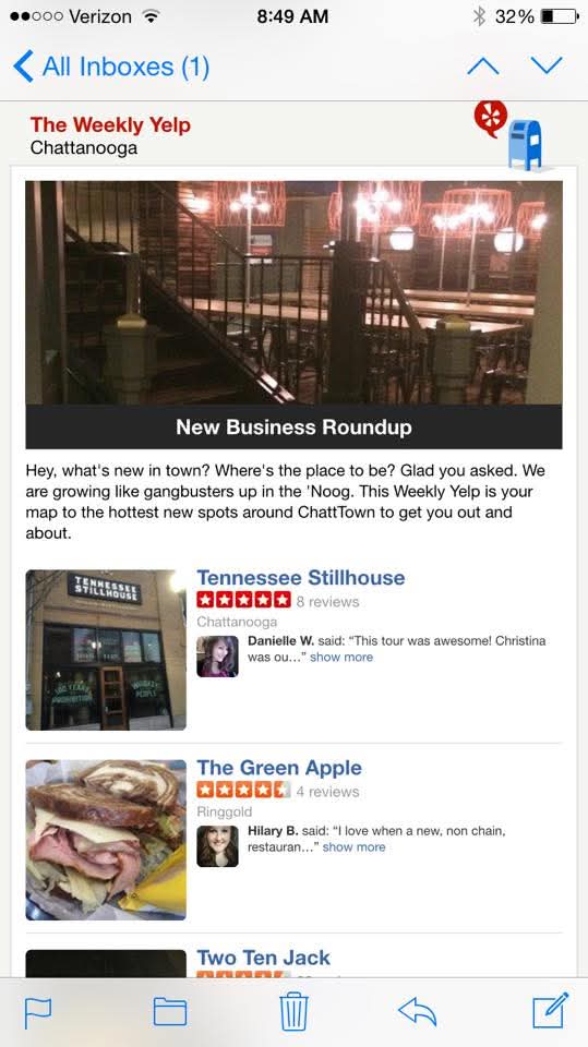 Weekly Yelp feature